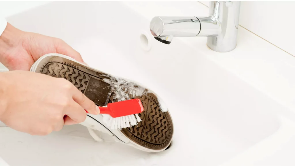 Use A Gentle Tooth Brush To Scrap Footwear